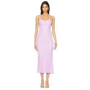 Bardot Adoni Mesh Midi Dress in Lilac Purple 6 New Womens Bodycon Stretch